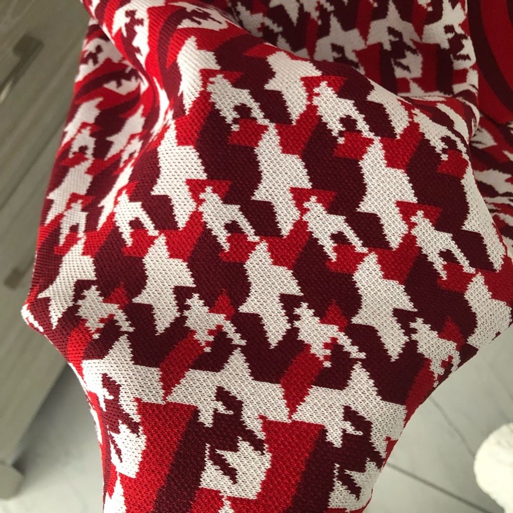 New York & Company Red and White Patterned Midi Dress - Picture 6 of 6